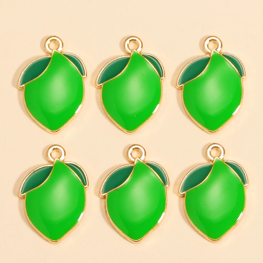 10Pcs Lemon Apple Chili Fruit Alloy Pendants DIY Earrings Bracelet Keychain Crafts Making Findings Handmade Fashion Jewelry