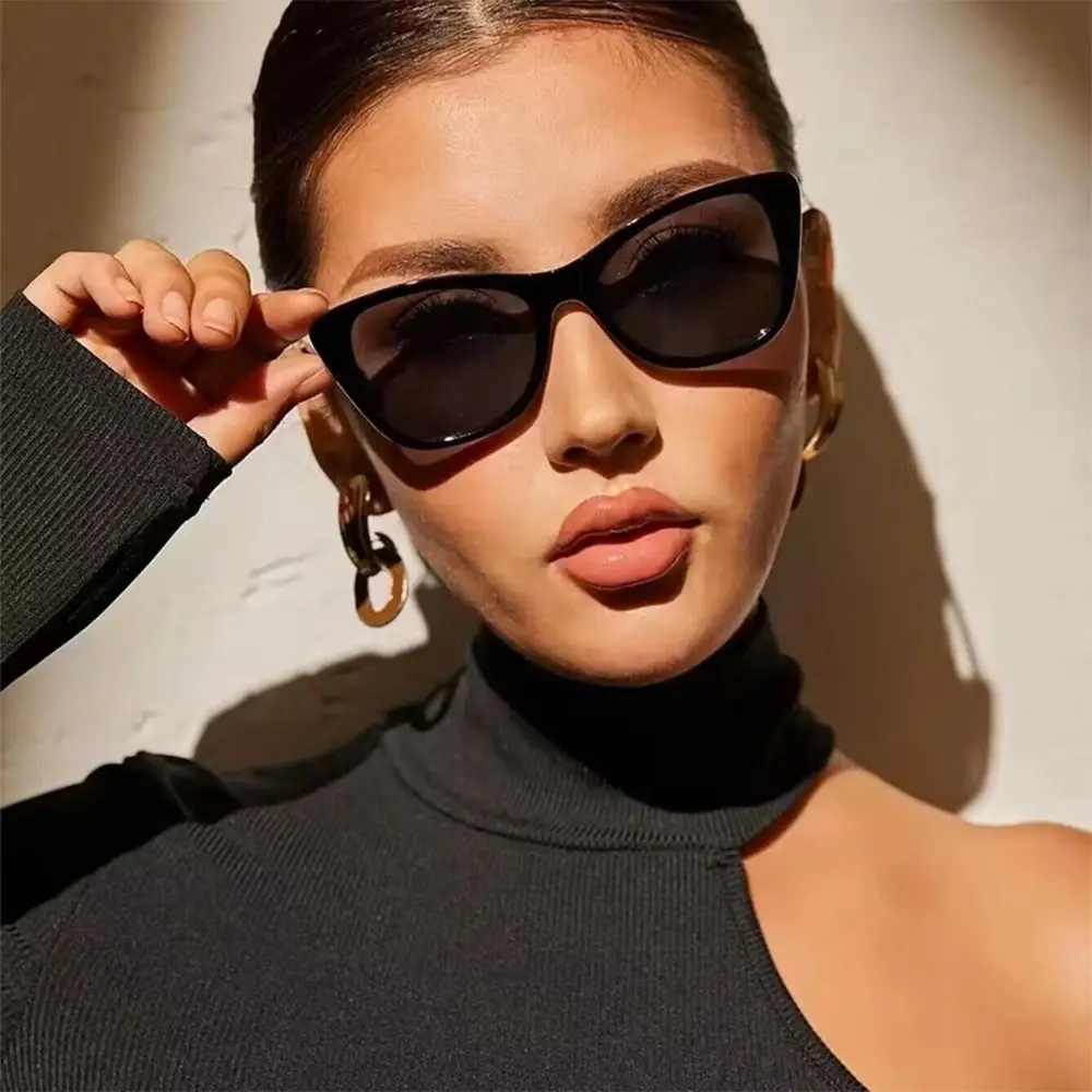 Brand Designer Street Photo Props Cat Eye Sunglasses UV400 Protection Vintage Outdoor Shades Gradient Leopard Eyewear for Women