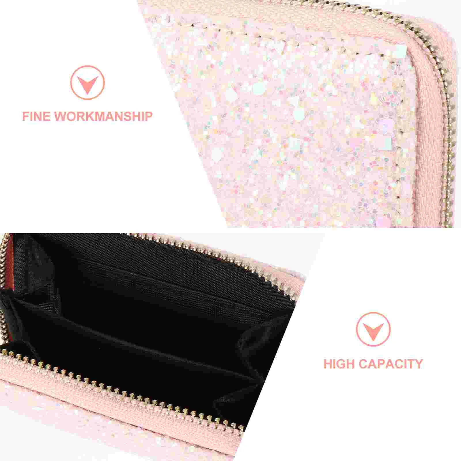 Coin Purse Women Wallet Fashion Frosted Bag Pouch Women's Small Zipper Clutch Change Sequins Storage