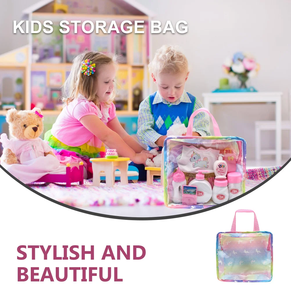 2 Pcs Accessory Bag Dolls Storage Handbags Travel Clothes Pouch Handheld for Accessories Girl Unicorn Kids Portable