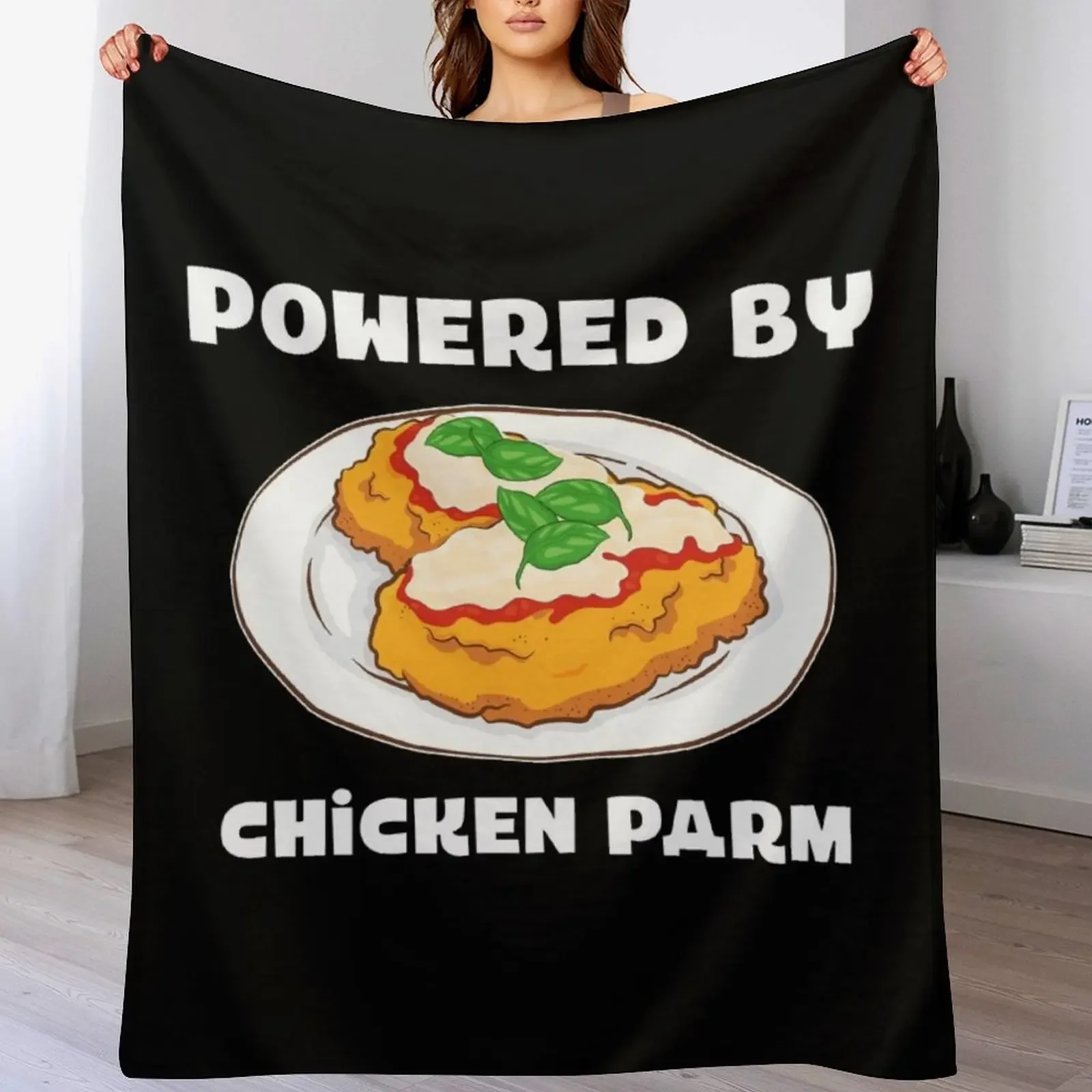 

Italian Foodie Parmesan Powered By Chicken Parm design Throw Blanket Plush Fashion Sofas Shaggy Large Blankets