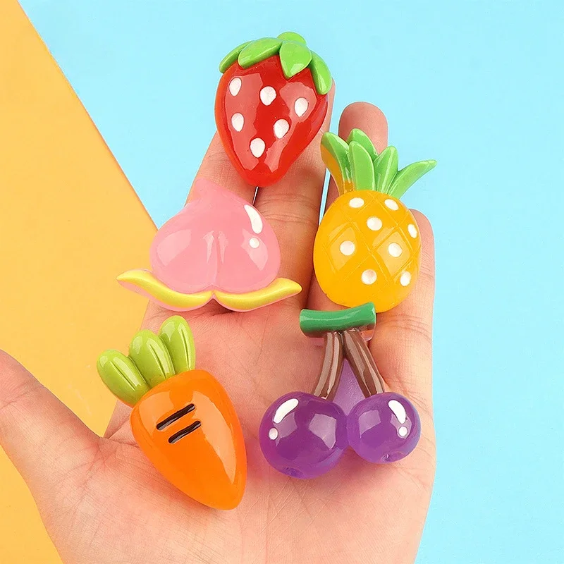 Zhongda, new luminous fruit strawberry pineapple cherry cartoon resin children adult DIY handmade accessories material