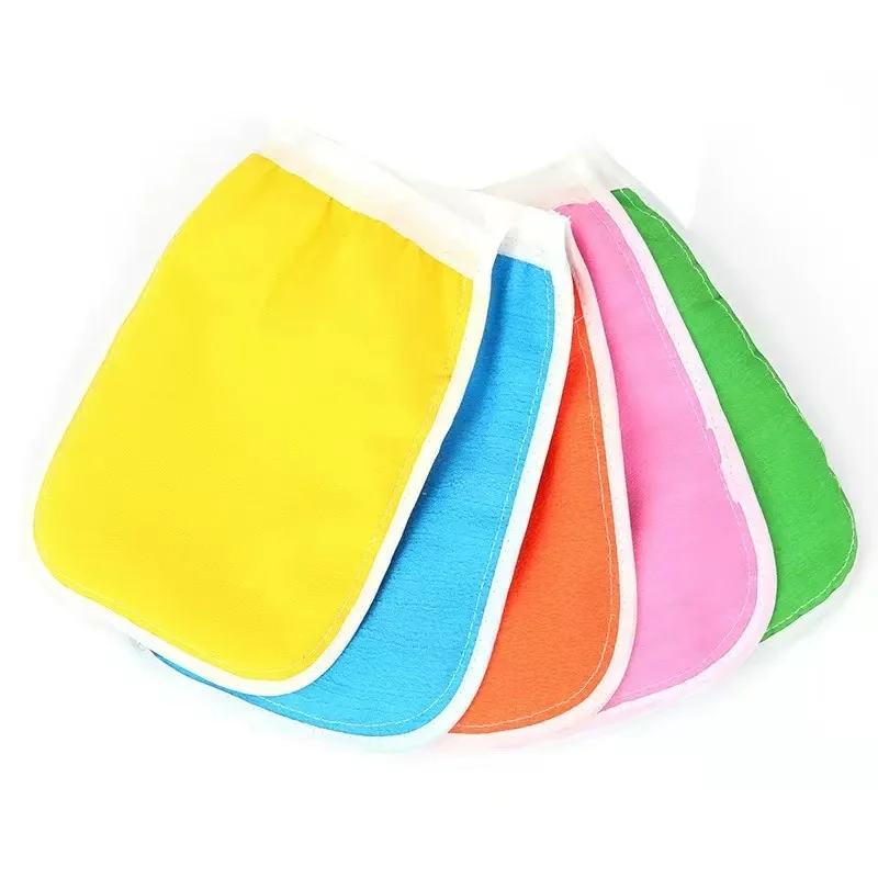 2Pcs Random Color No-rub Bath Gloves Thickened Exfoliating Shower Gloves Home Body Back Scrubber Bath Mitt Daily Bathroom Cleani view 4