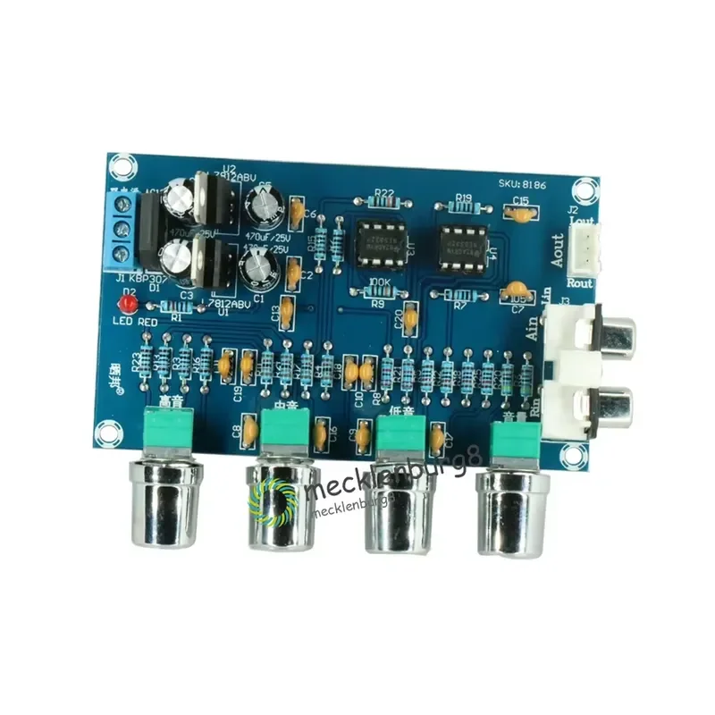 NE5532 Stereo Pre-amp Preamplifier Tone Board Audio 4 Channels Amplifier Module 4CH CH Control Circuit Telephone Preamp