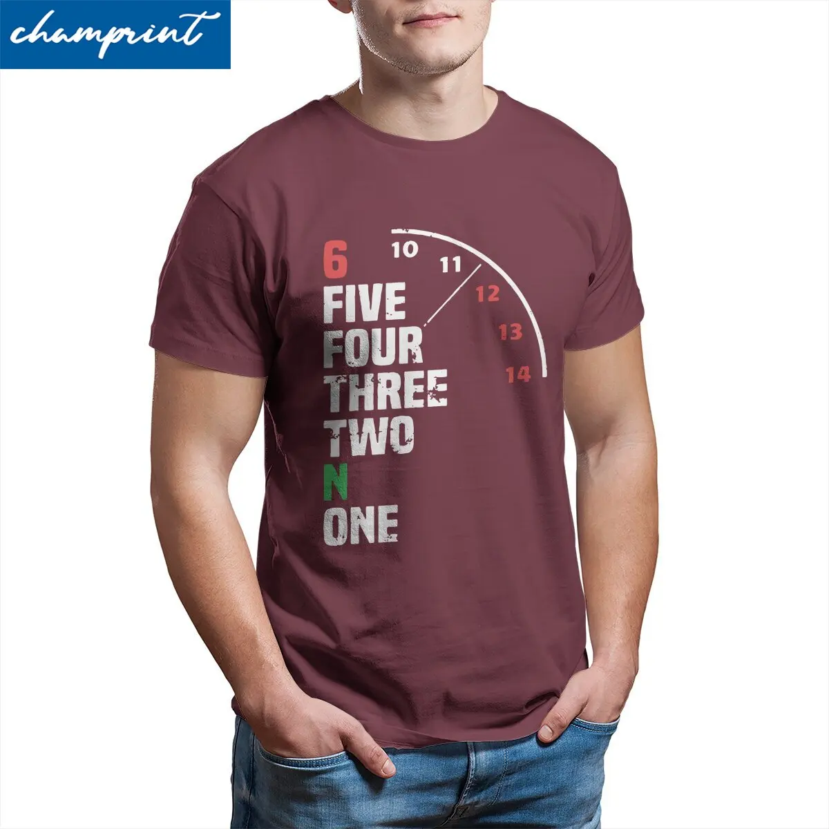 Motorcycle Gear Shift Pattern 1N23456 Men's T Shirt One Down Five Up Tee Shirt Short Sleeve T-Shirt 100% Cotton Printed Tops