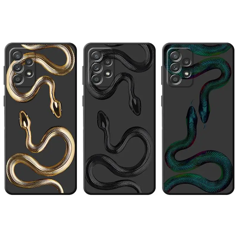 

phone Cases for Samsung Galaxy S21 S23 Ultra FE case S20 S24 S10Plus S9 S21 funda Antiscratch cover Fashion Trend Gold Snake