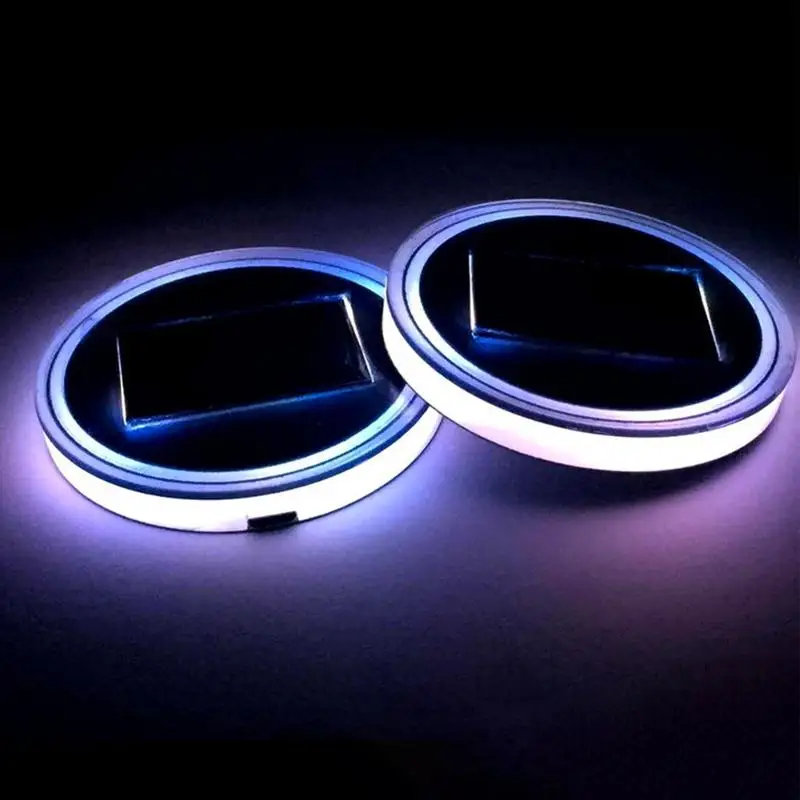 

Cup Holder Lights For Car 2 Pieces Light Up Cup Mats 7 Colors Changing Mug Pad For Water Bottles Truck Road Trips Night Driving