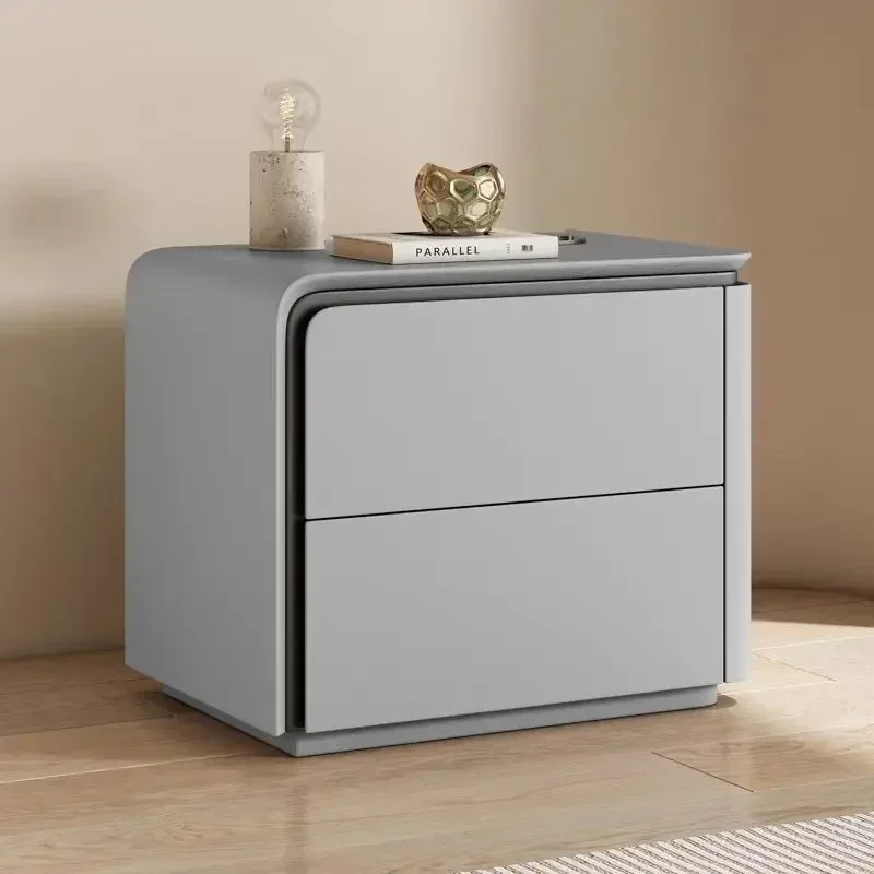 

New light luxury cat claw leather solid wood bedside table