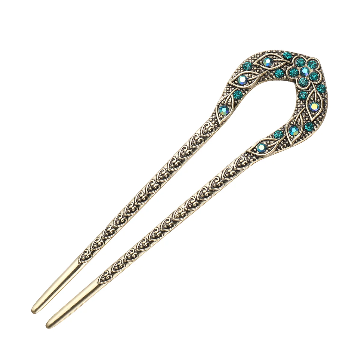 

Double Prong Hairpin Chinese Accessories for Women Flower Stick Hairstyle Accessory Pins Crystal Clip Chignon Shaped Miss