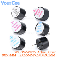 10pcs/5pcs Mini Active Buzzer 3V/3.3V 5V 12V 0905 9*5.5mm 12*6.5mm 7.5mm 9.5mm Plastic Tube Beep Tone Sound