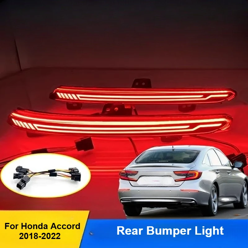 

For Honda Accord 2018 2019 2020 2021 2022 Led Rear Bumper Reflector Light Dymanic Turn Signal Brake Lamp Modification