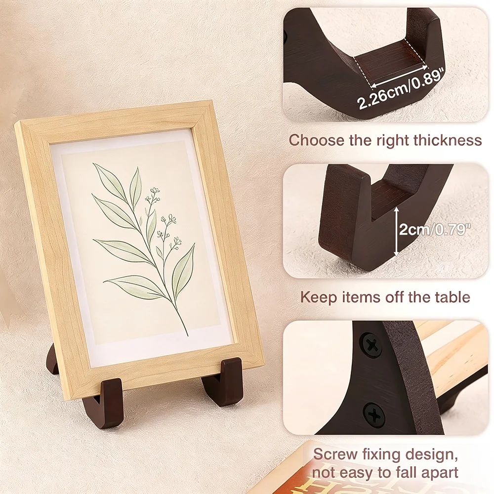 Small‑Size Wooden Photo Frame Display Stand, Desktop Holder for Frames, Photos and Paintings Tabletop Display