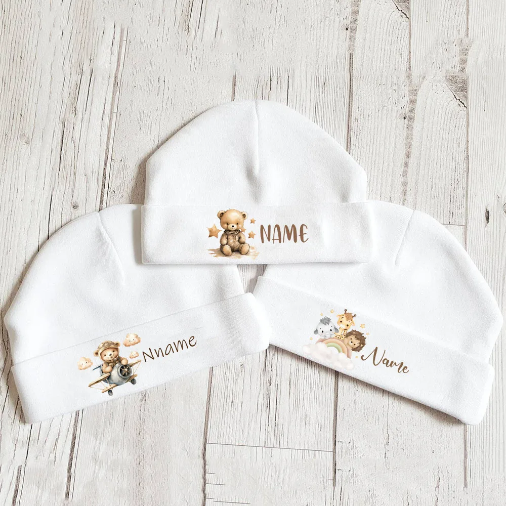 New Baby Hat Newborn Name Cotton Coming Home Outfit Baby Shower Present Mum To Be Birth Announcement