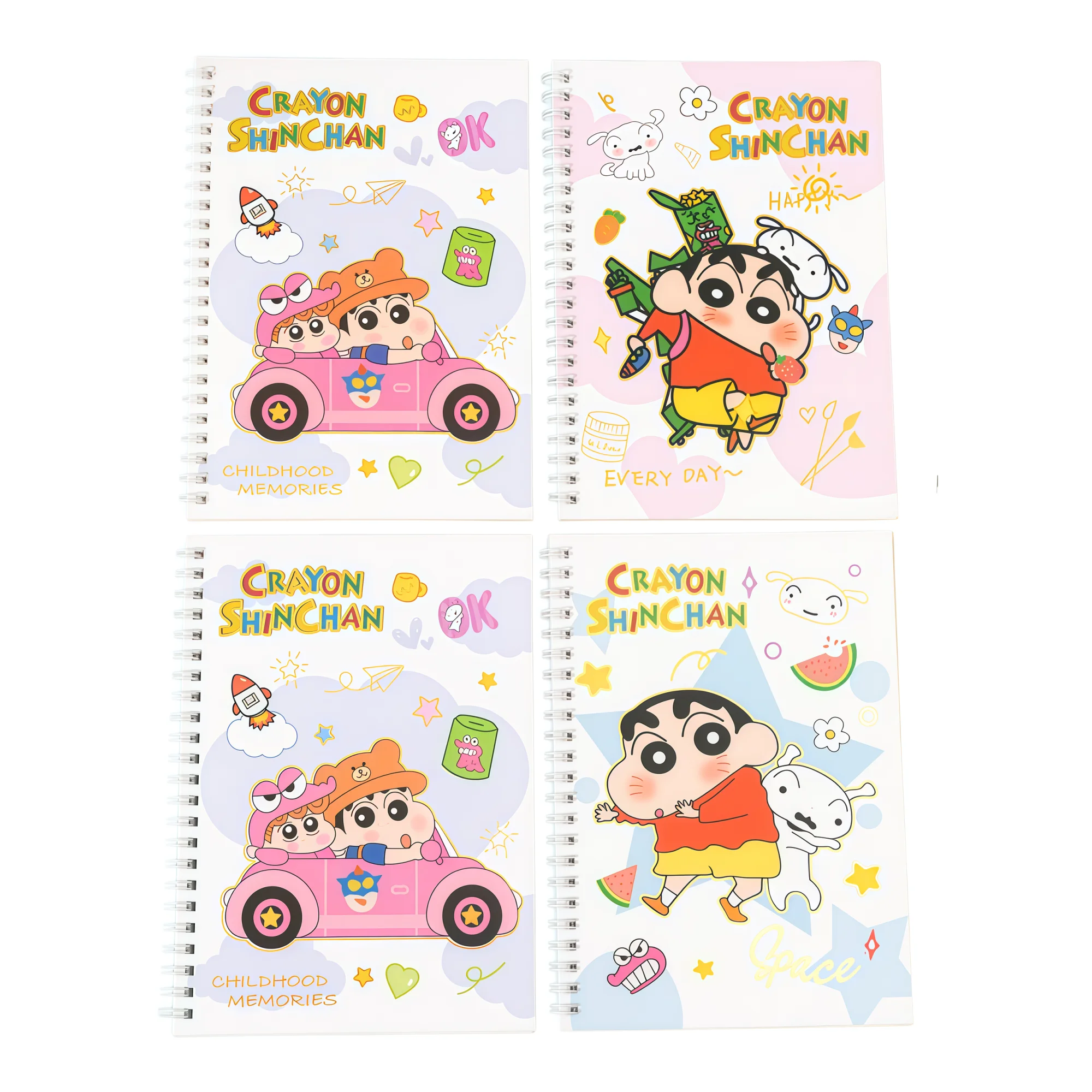 2/4 Pcs Crayon Shin-chan Anime Notebooks, Shinnosuke Nohara Character A5 Spiral Notebook, Journal, Stationery Gift