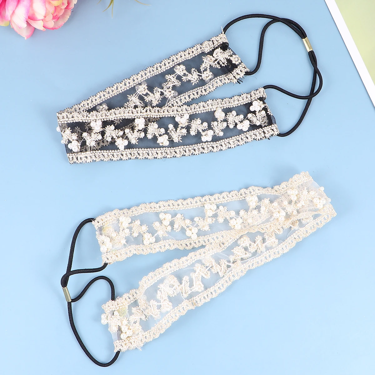 

2Pcs HairRibbons LaceHeadwear DurableCloth WomenHeaddress SweetHeadb Accessories WeddingParty Photography HairDecor