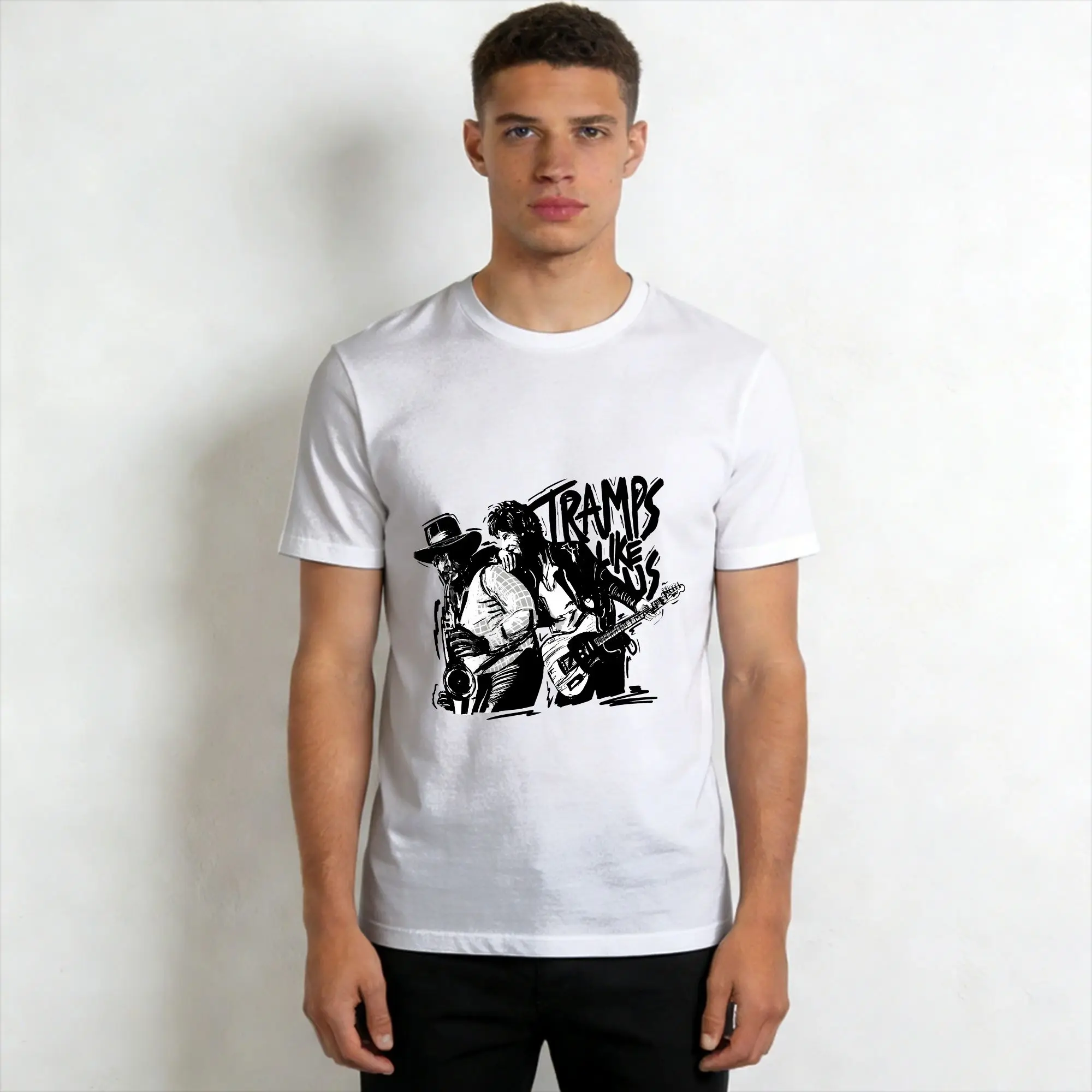Bruce Springsteens Music Men T Shirts  Creative Tee Shirt Short Sleeve Round Collar T-Shirts Pure Cotton Gift Clothing