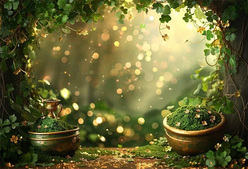 خلفية تصوير من Mehofond باللون الأخضر، يوم القديس باتريك، حفلة عيد ميلاد للأطفال، صورة سحق الكيك، خلفية ديكور للصور Studi