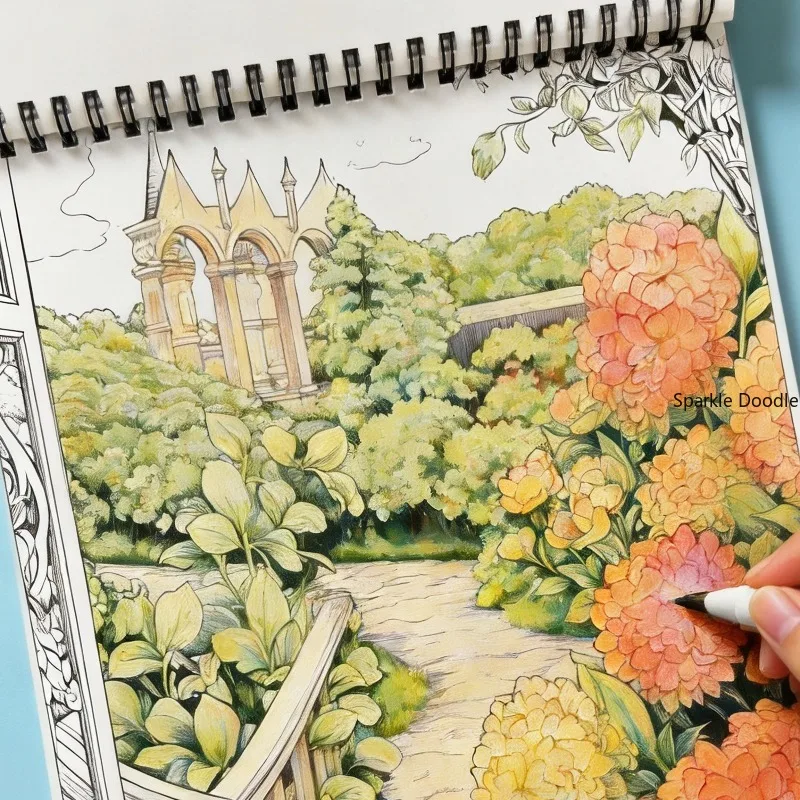 A Realistic Flower Coloring Picture Book for Gardens, Includes 32 Different Floral Thread Patterns, for Adults To Relieve Stress