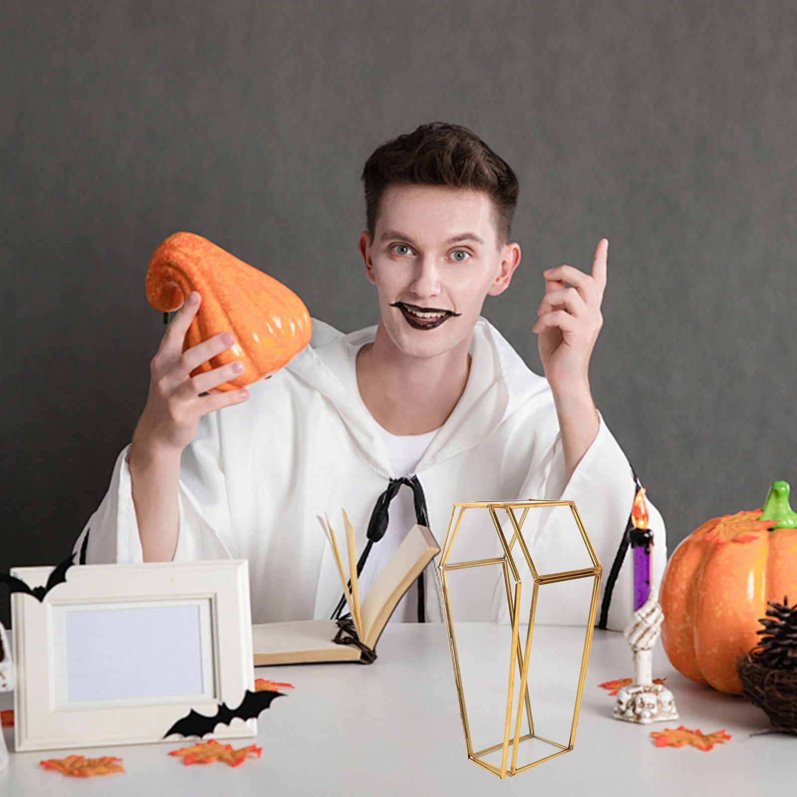 

Mini Coffin Box Vintage Decor Keepsake Glass Storage Display Home Decorative Boxes Lids Jewelry Trinket Halloween Gifts