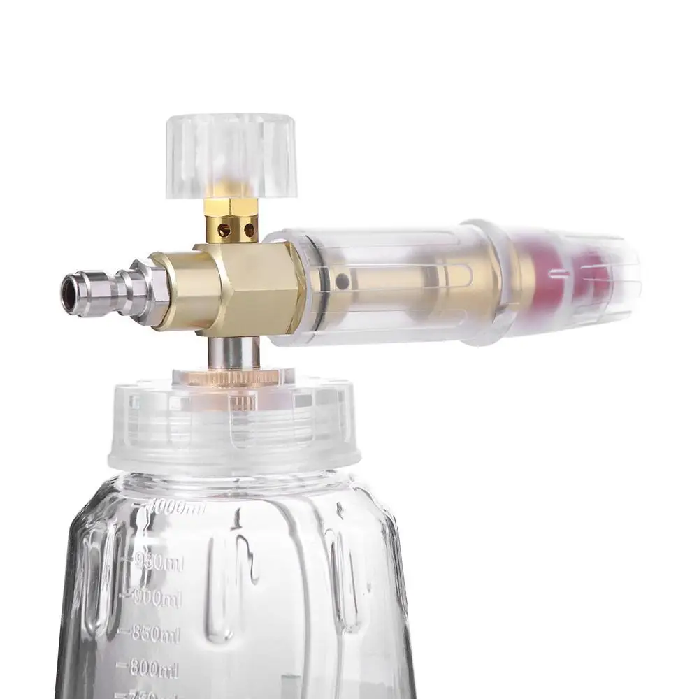 Generator piany do mycia samochodu z grubą rączką, przezroczysty, wysoce spieniający się, lufa do piany śnieżnej, pusta butelka, regulowany rozpylacz piany, spryskiwacz do ciężarówek.