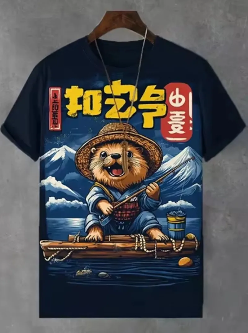 

Мужская забавная футболка с принтом животных, футболки с короткими рукавами, топы, рубашки с круглым вырезом с 3D принтом, летняя повседневная мужская одежда, одежда