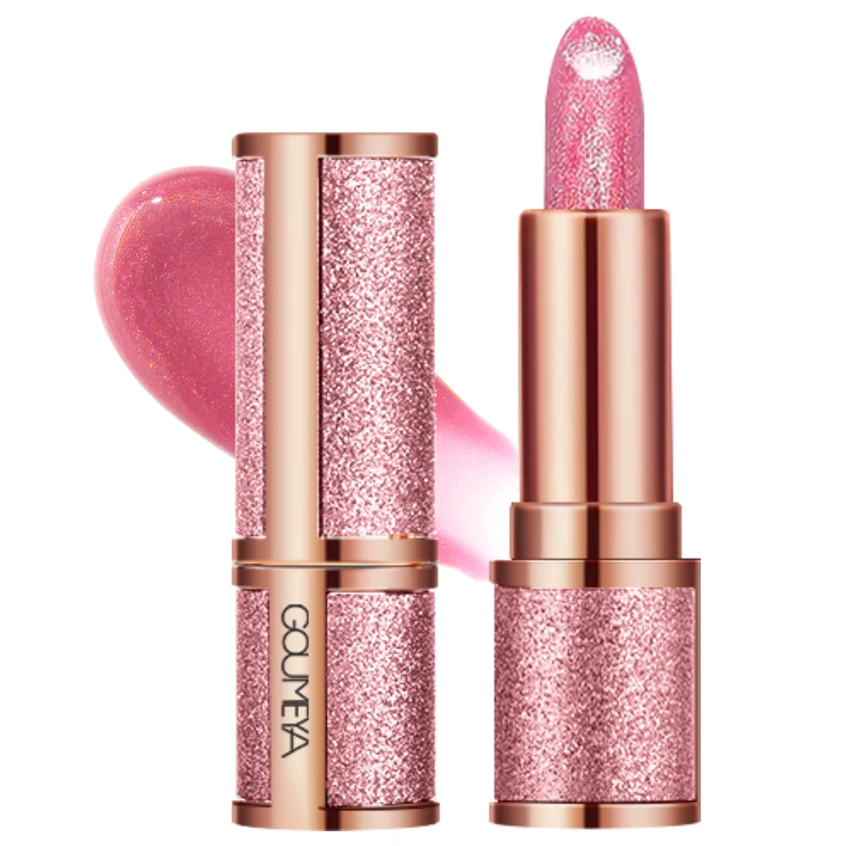 3pcs shimmer lipsticks, moisturizing and enriching lips, sparkling lip gloss and lip stick, waterproof and non stick cup