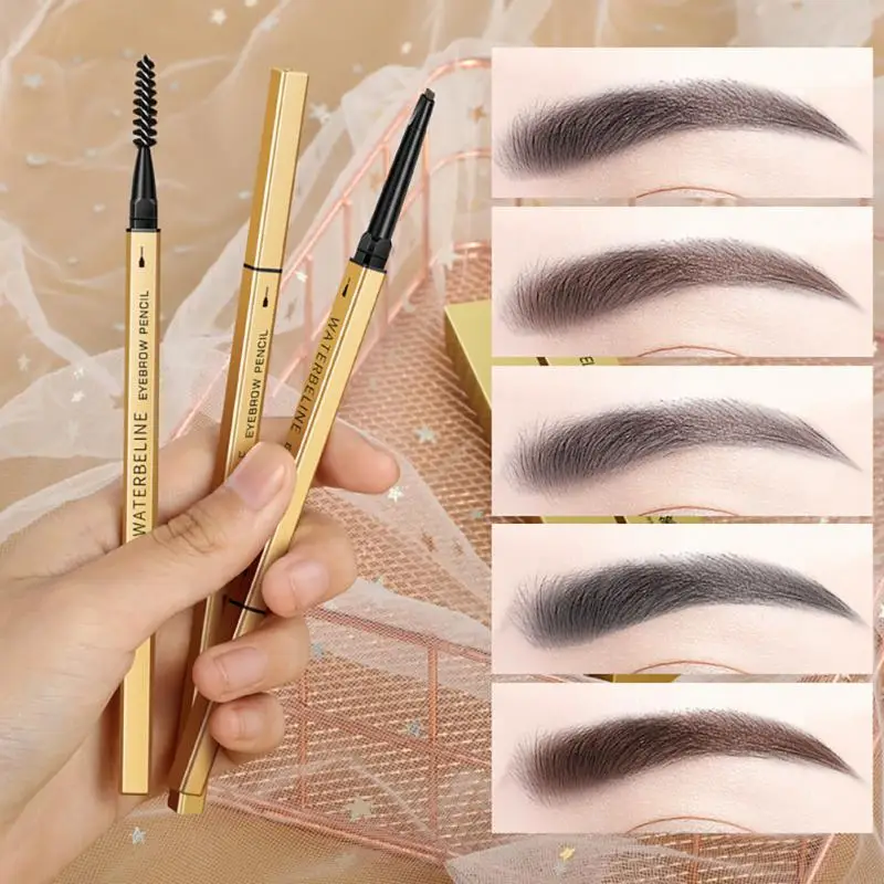 High Definition Eyebrow Pencil Non-fading Brow Enhancers Eyebrow Shaping Waterproof Double Head Precise Application Perfect Brow