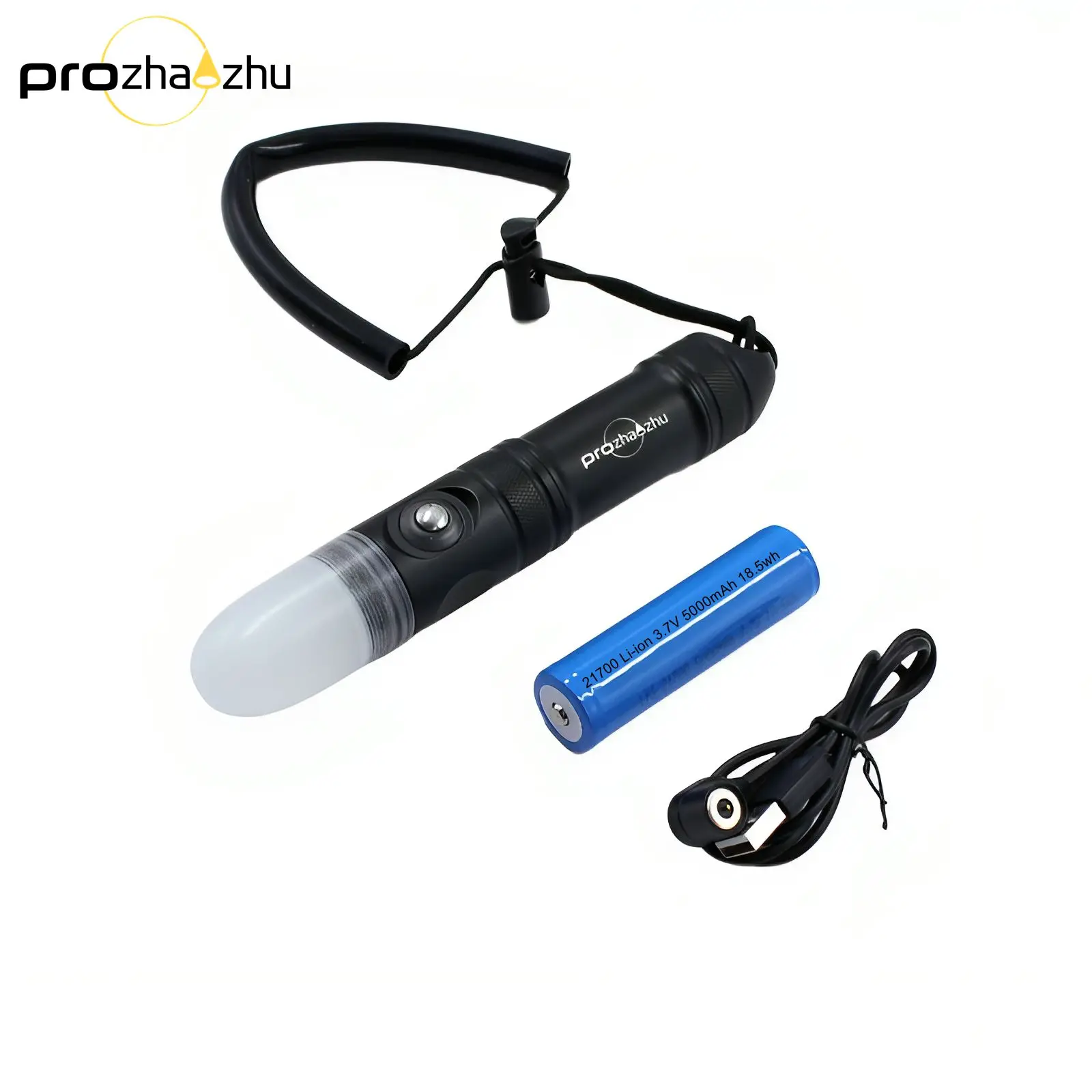 IP68 Impermeabile 4000 Lumen LED Luce di segnalazione per immersione USB ricaricabile 100M Faro subacqueo Luce stroboscopica Luci subacquee alte