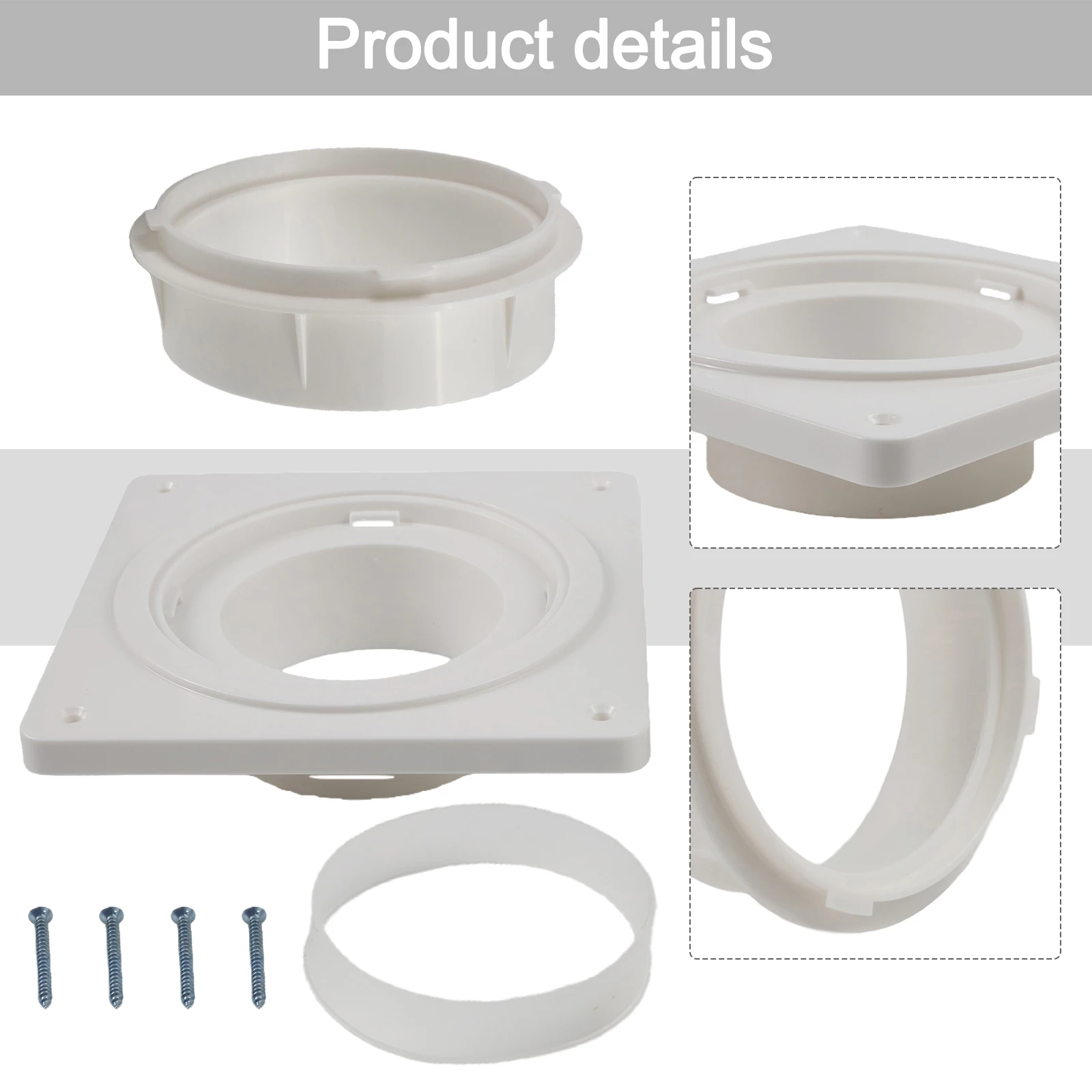 Laundry Area Home And Commercial Use 7 X 7 Inches Dryer Vent Kit Laundry Vent User-friendly Installation Easy Maintenance