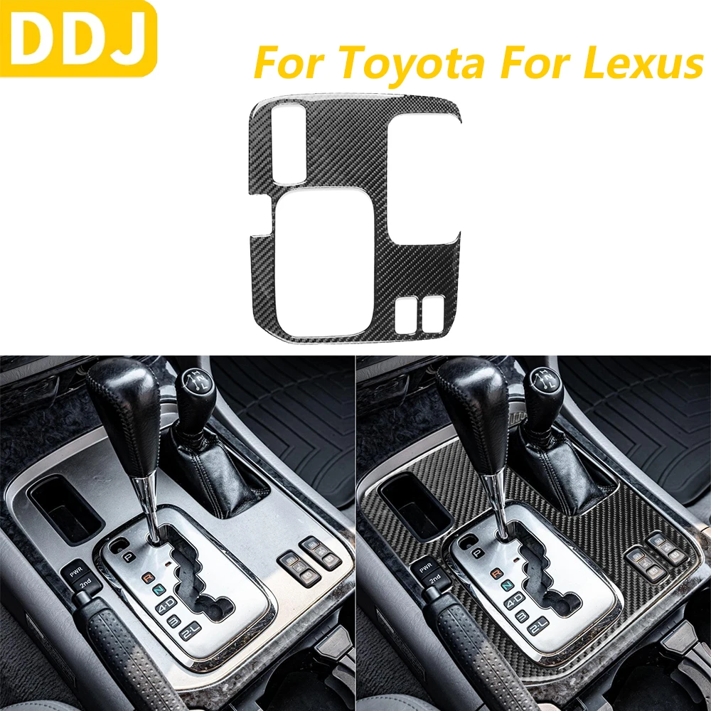 

Для Lexus LX470 для Toyota Land Cruiser 2003-2007 углеродное волокно центральная панель управления переключением передач крышка автомобильные аксессуары наклейка