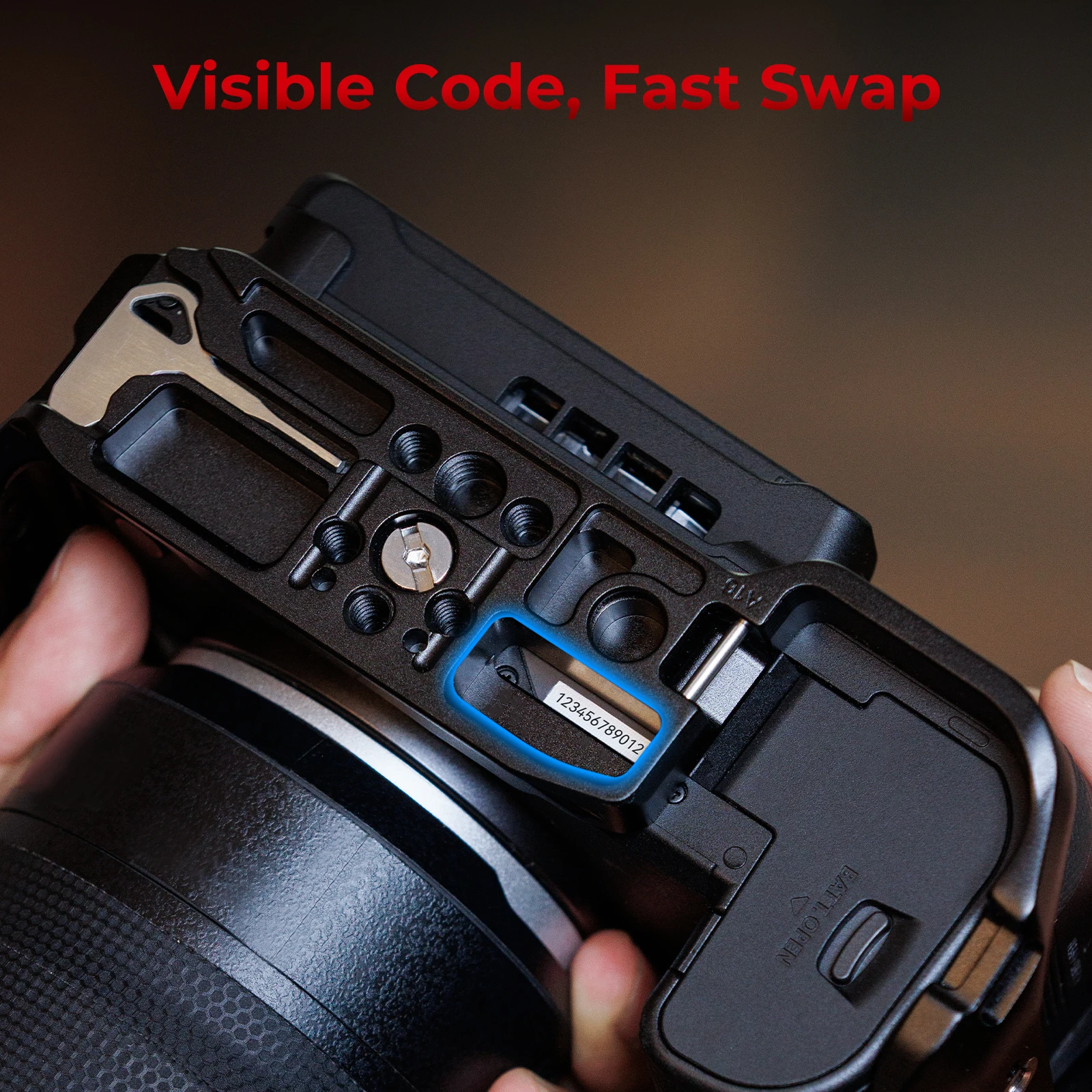SmallRig R6 V "HawkLock" Schnellwechselkäfig für Canon EOS R6 V mit Arca-Swiss Schnellwechselplatte mit Cold Shoe -6372 – Detail 5