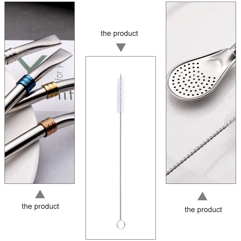 

1pc Stainless Steel Straw Spoon 304 Flat Mouth Detachable Nozzle Filter Stirring Strainer Mixing Bar Accessories Kitchen Tools