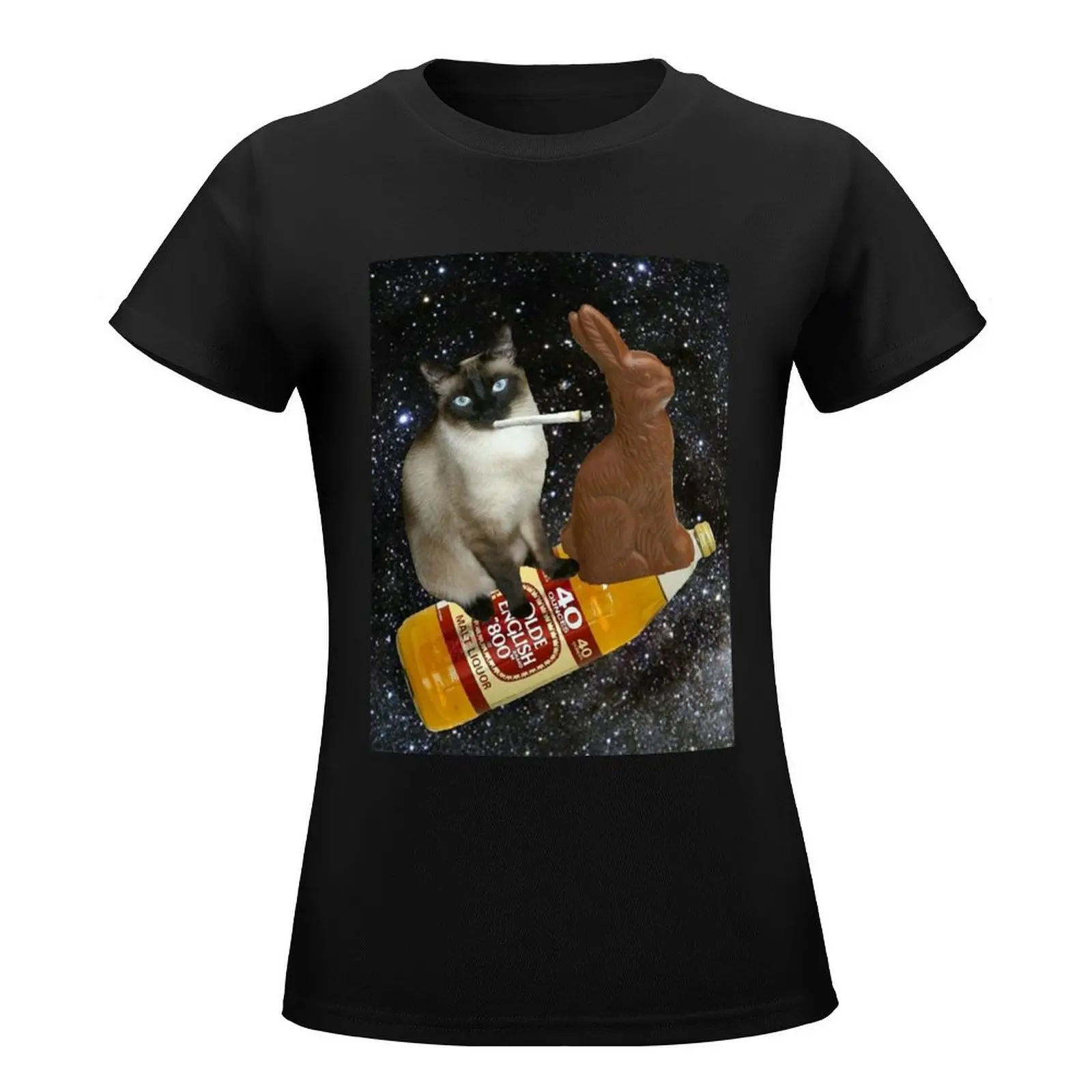 shotgun easter cat T-Shirt graphics oversized Womens graphic t shirts