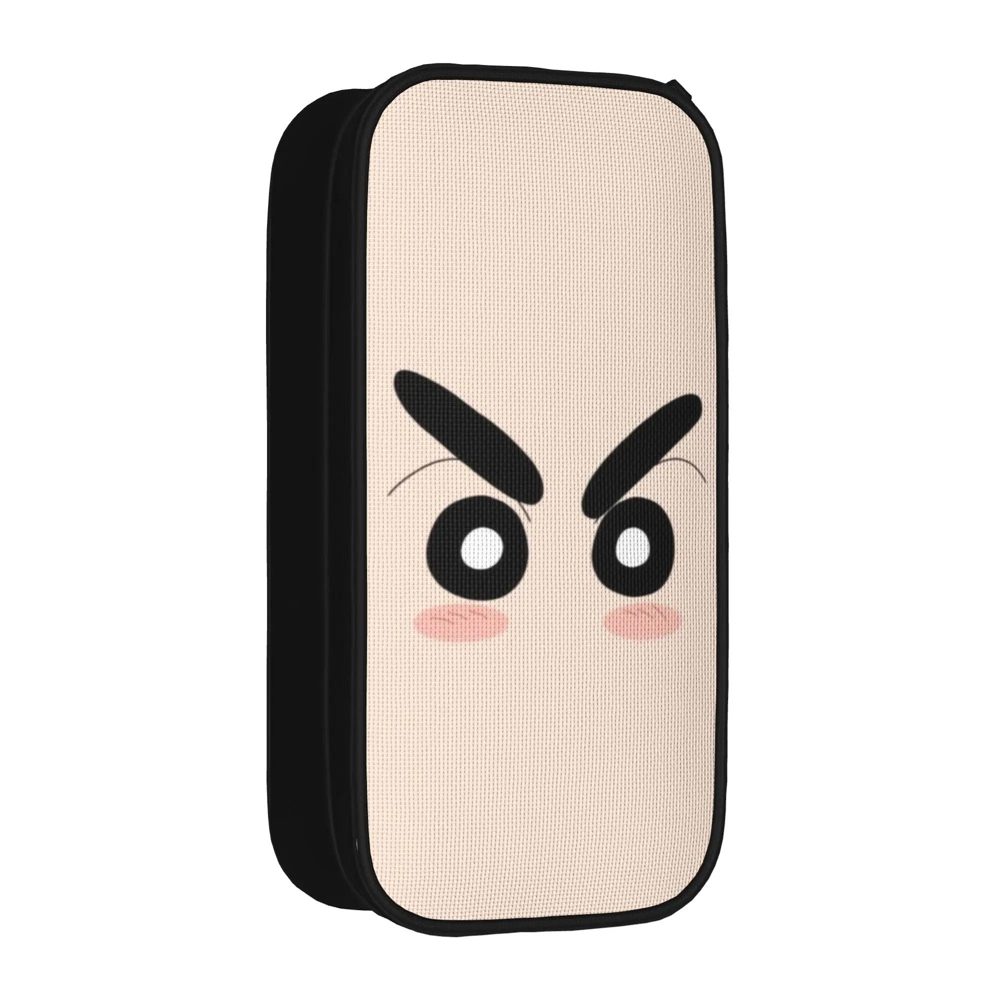 Large-capacity Pen Box Crayon Shins-chans Cartoon Anime School Supplies Double Layer Pencil Box Women Make Up Bag Birthday Gift