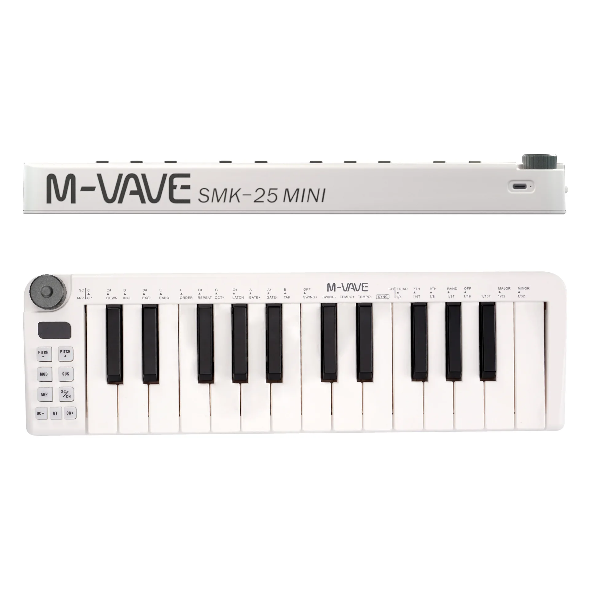 

M-VAVE SMK-25mini MIDI Keyboard MIDI Controller with Wireless Function 25-Key MIDI Control Keyboard USB with 25 Sensitive Keys