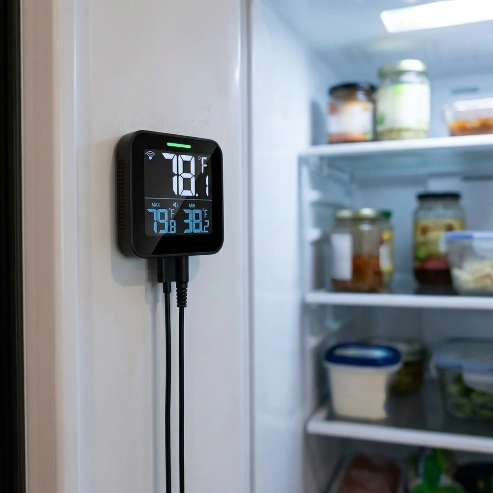 WiFi Thermometer For Refrigerator With LCD Display Temperature Monitor Sensor For Wine Cellar  WiFi Thermometer