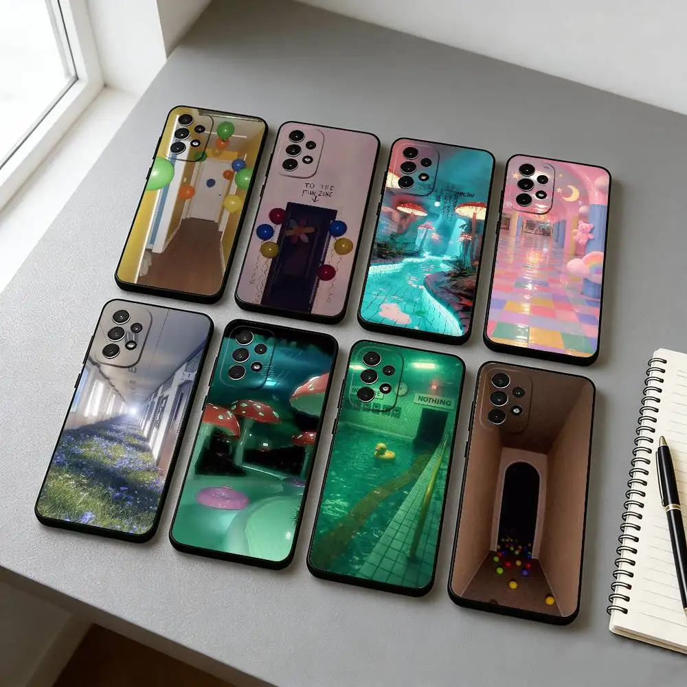 

Backrooms Weirdcore Phone Case For Samsung S25,S24,S21,S22,S23,S30,Ultra,S20,Plus,Fe,Lite,Note,10,Black Cover