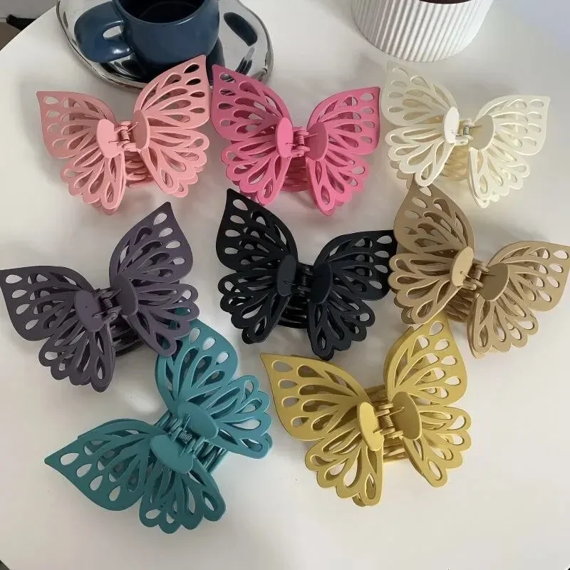 Fashion Butterfly Hair Claw for Women Elegant Geometric Grab Clips Back Head Hairpin Acrylic Barrettes Girls Hair Accessories