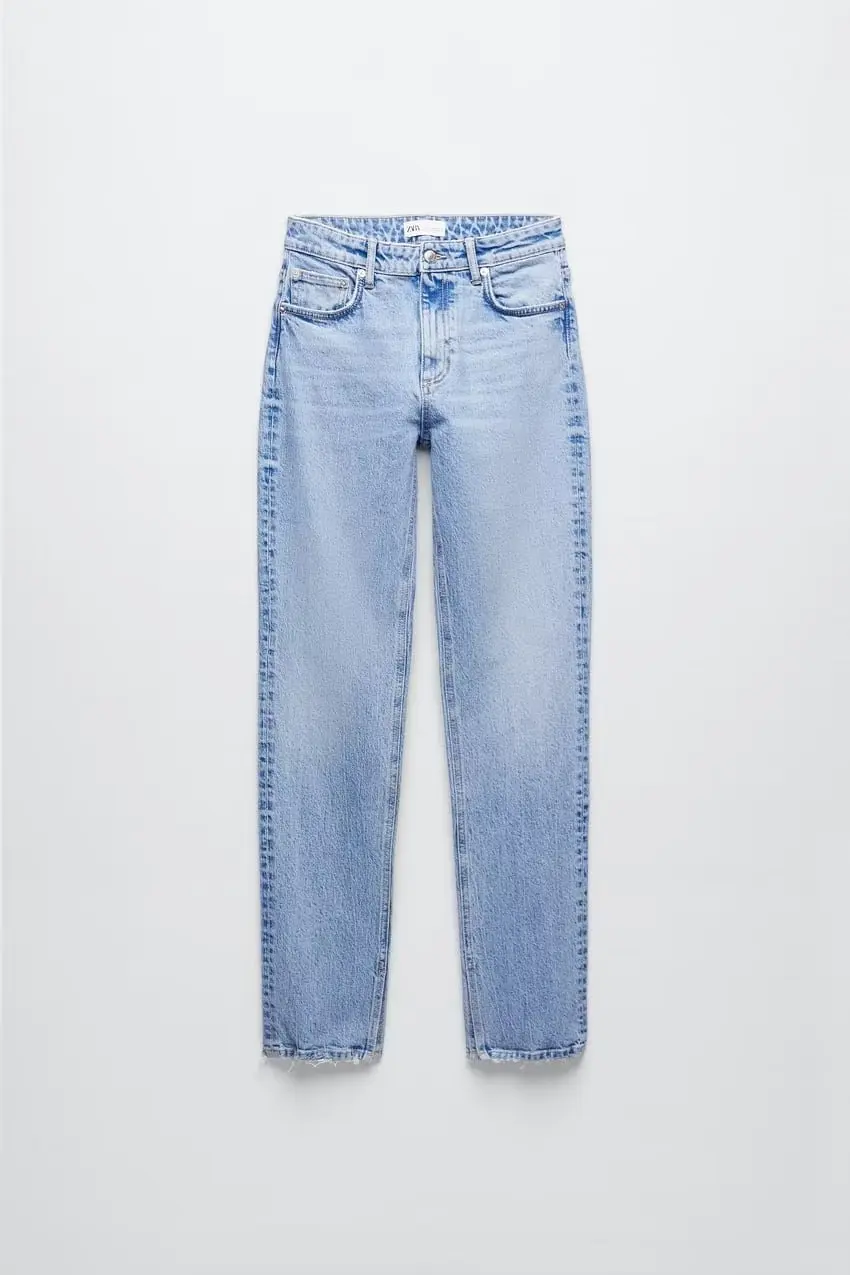 

Облегающие джинсовые джинсы с высокой талией, прямые длинные брюки, весна-осень, новые женские модные брюки с разрезами