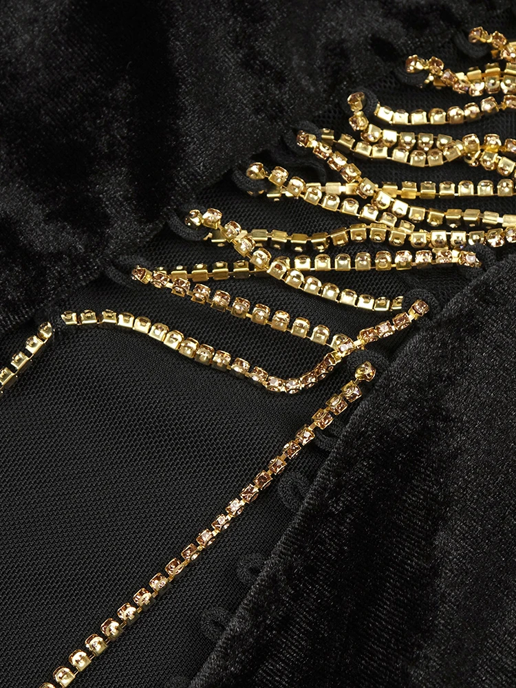 مثير كم واحد قطع الدانتيل المخملية الأسود ماكسي طويل Bodycon اللباس الدانتيل يصل عالية سبليت أنيقة حزب مساء ثوب