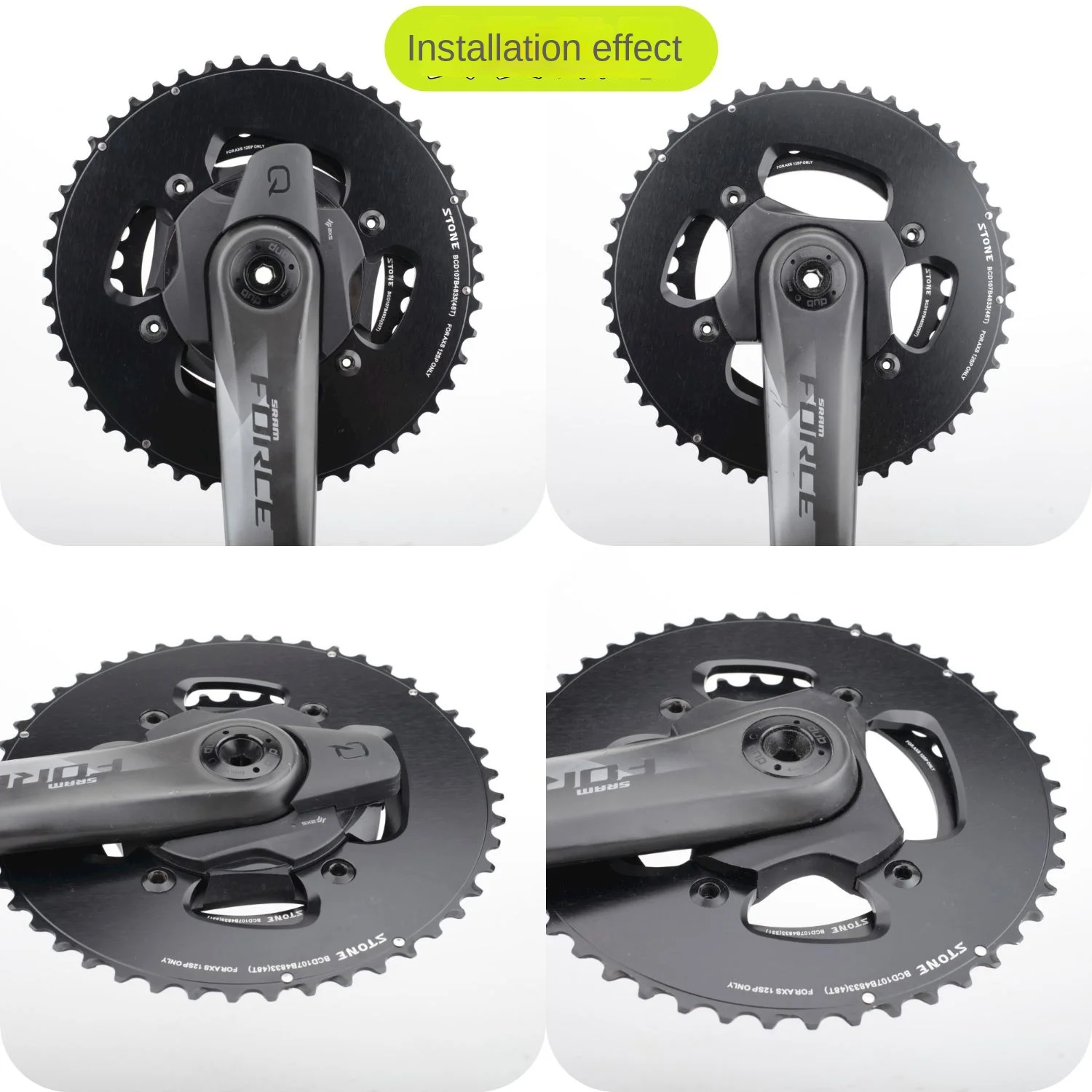 STONE 107bcd Double Chainring for S ram FORCE ETAP AXS 12speedRoad Bike 48T 33T