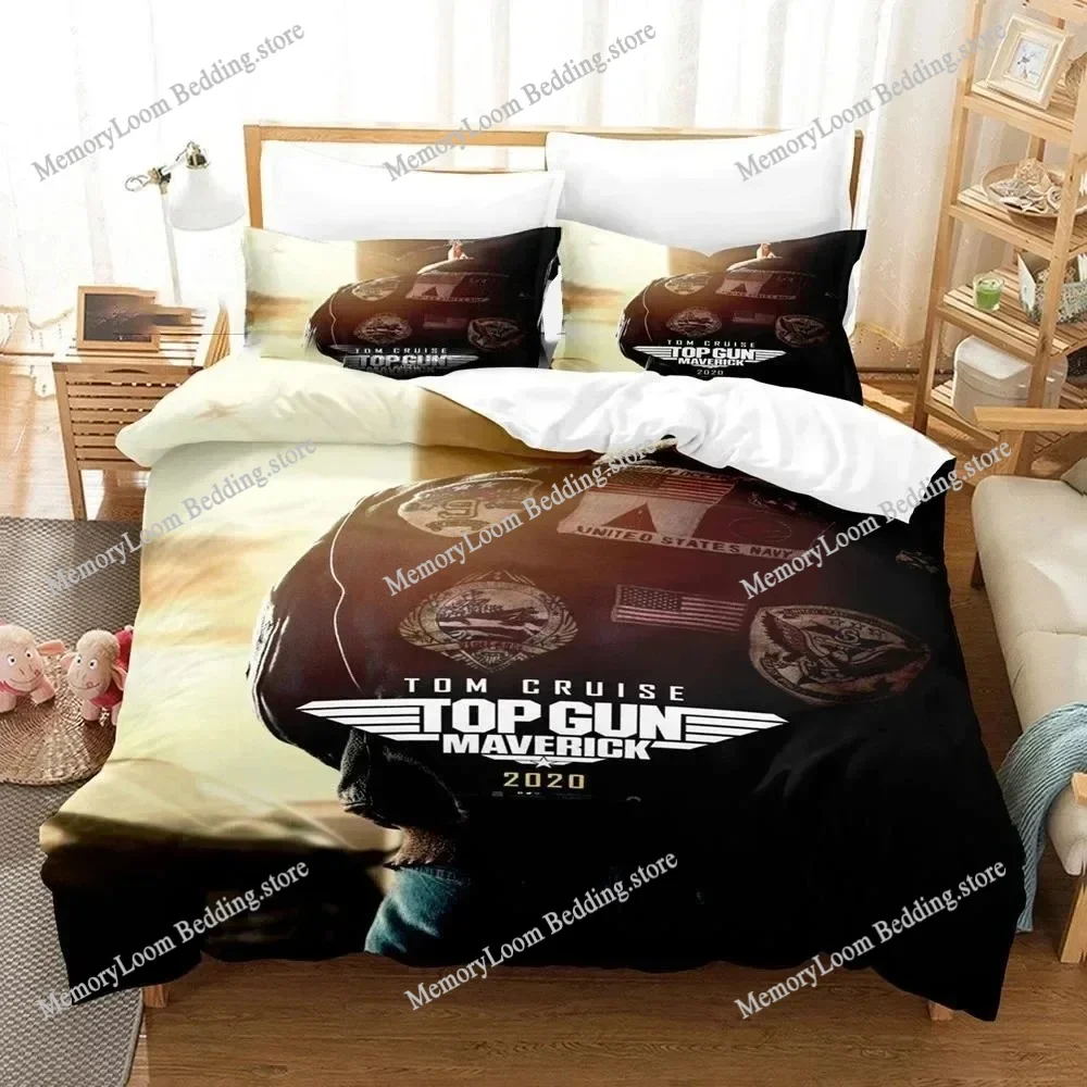 

Movie Poster Cool Top Gun Maverick Bedding Set Single/Full/Queen Size 3D Print Duvet Cover Bedroom Decor Soft Set Luxury Gift