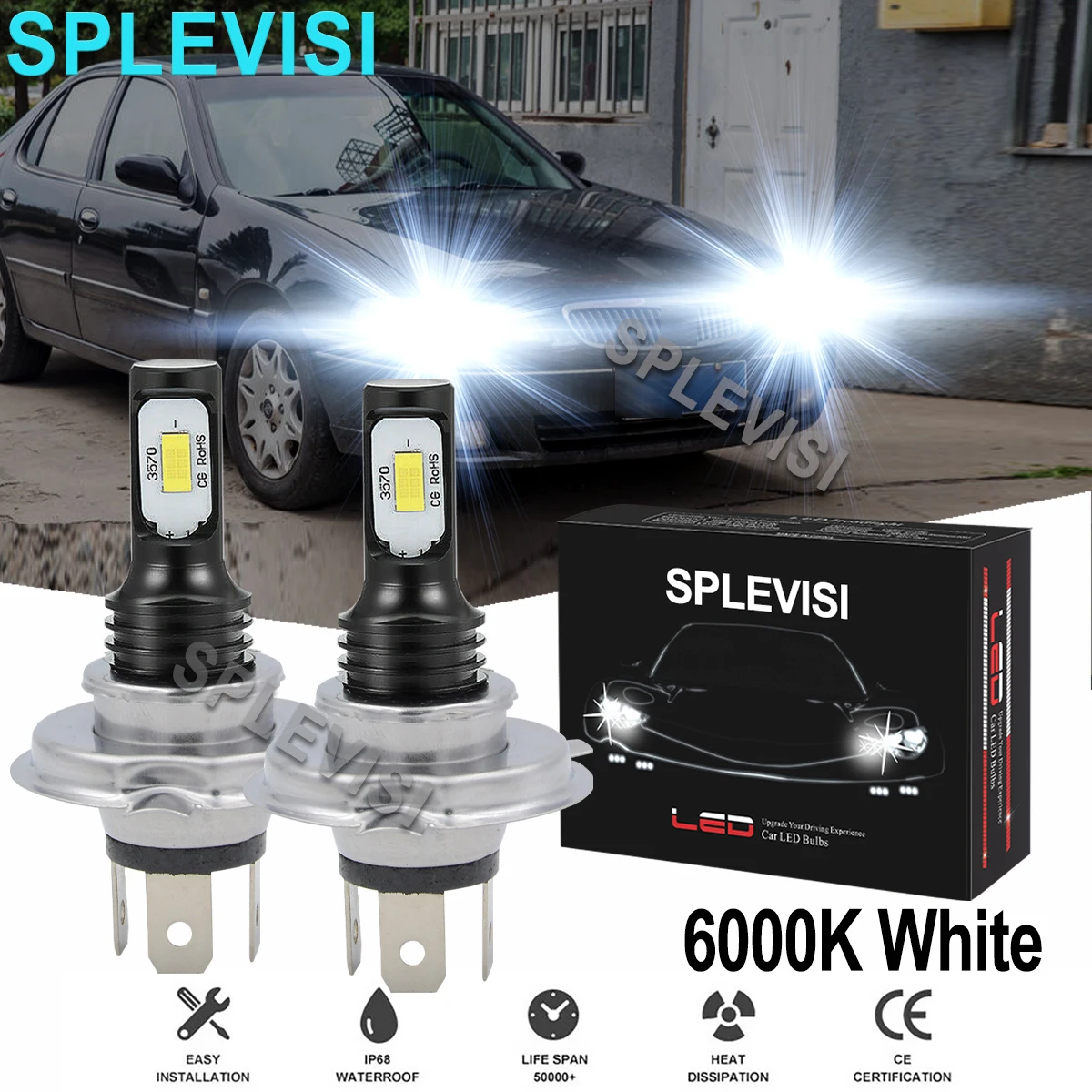 

2x70W White Car LED Headlight Hi/Low Beam Bulbs 6000K For Nissian ALTIMA 1993-97 Nissan VERSA 2007-2011 NISSAN X-TRAIL 2005 2006