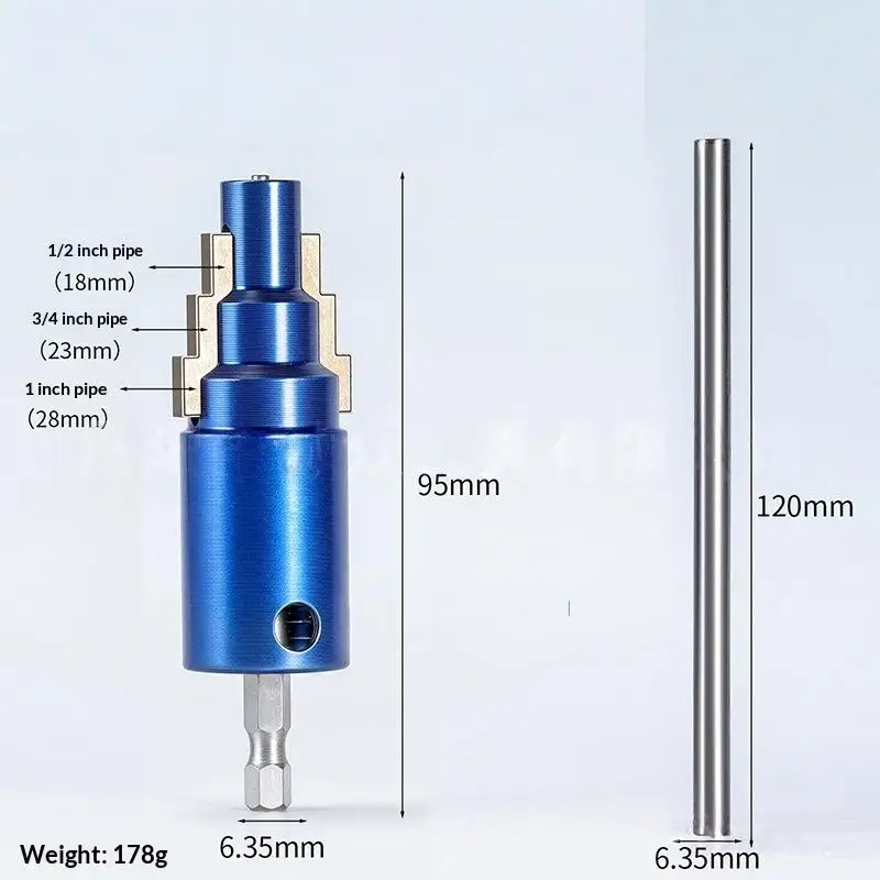 

1 Set Universal 4/6 Points 1 Inch Broken Pipe Head Screw Extraction With Connecting Rod Faucet Angle Valve Broken Wire Extractor