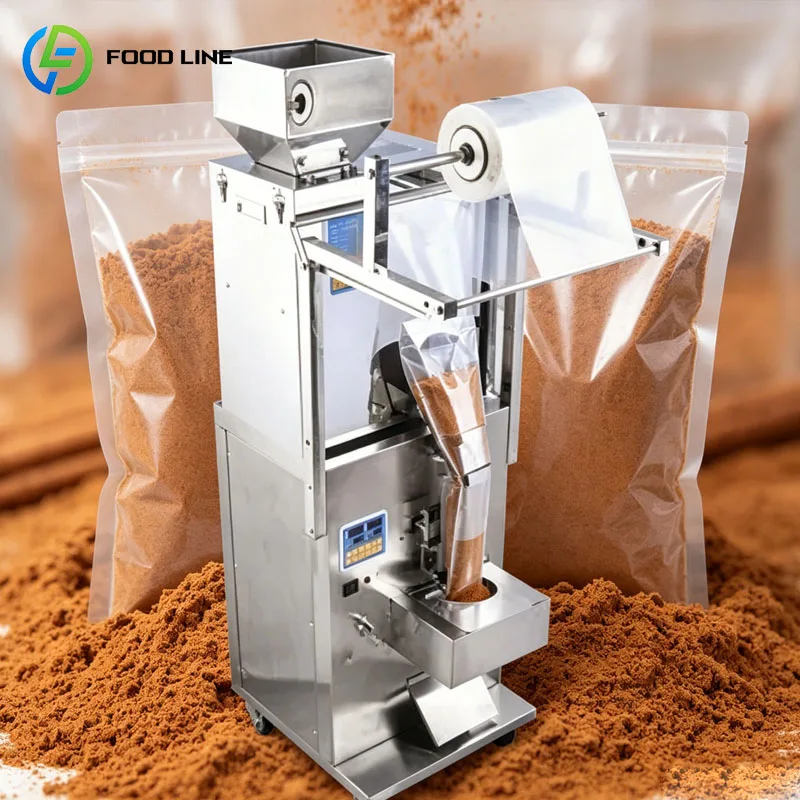 Máquina Empacadora de Especias VFFS para Polvo de Condimento, Polvo de Chile, Polvo de Curry, Sistema Vertical de Llenado y Sellado Personalizado