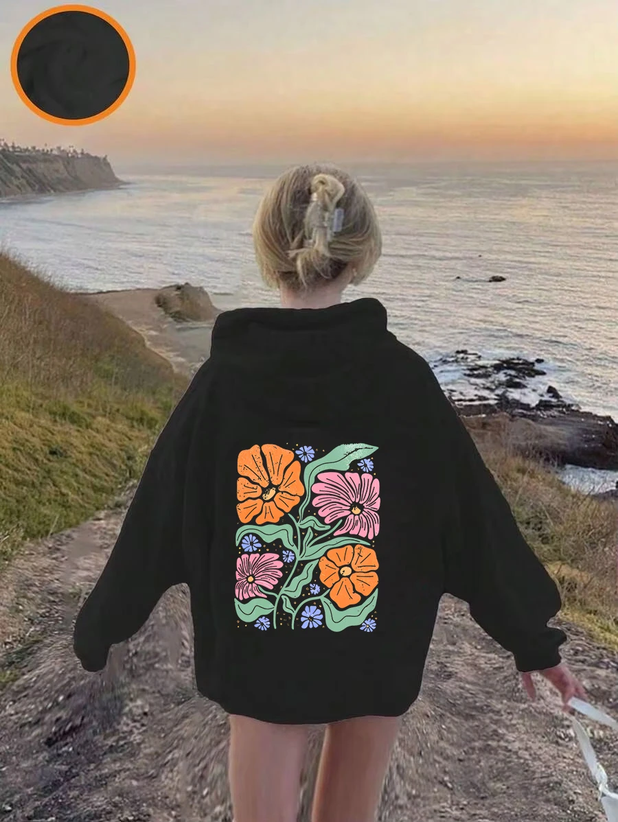 Boho Wildflowers 2024 Autumn Girls Boys Sweatshirts Aesthetic Style Long Sleeve Y2K Sudaderas Vintage Fashion Flower Hoodies