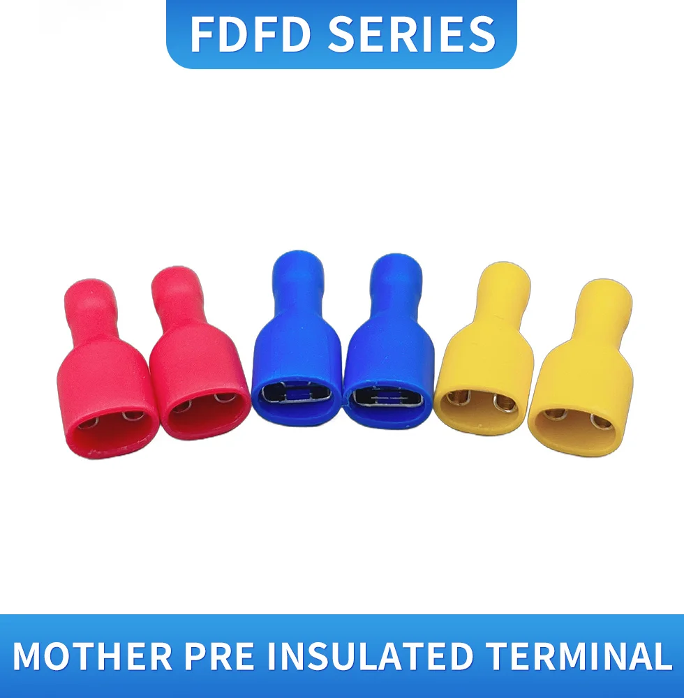 connector faston FDFD1.25-250 FDFD2-250 FDFD5-250 Insulated Spade Crimp Wire Cable Connector Terminal Male