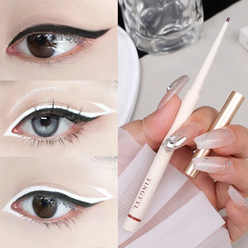 Matte Eyeliner Gel Waterproof Long Lasting Smooth Black White Brown Eyes Liner Lying Silkworm Pencil Makeup for Women Cosmetics