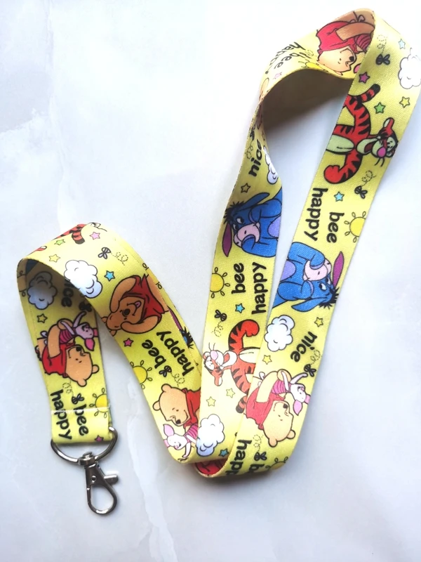 New 1 pcs Disney eeyore bear Lanyards Keys Neck Strap For Card Badge Key Chain Lanyard Key Holder DIY Hang Rope Keyrings