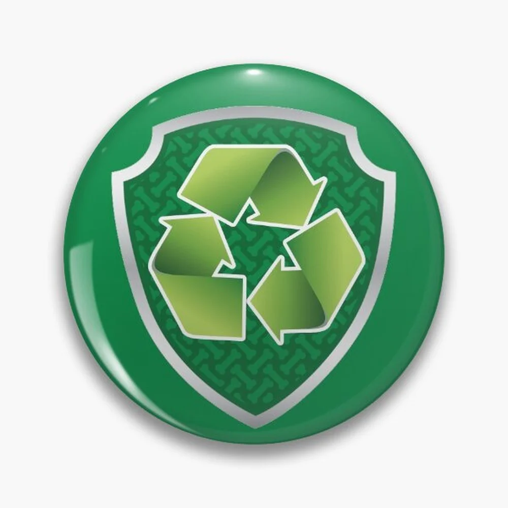 Rocky, Recycle Pup-tag © GraphicLoveShop Pin Holographic Star Heart Pin Brooches Laminated Button Fashion Accessory